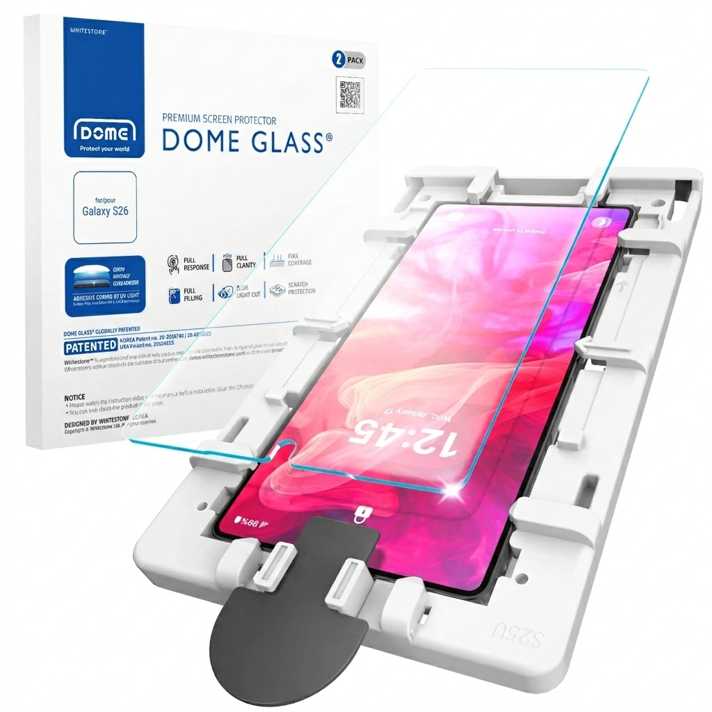 Korean Whitestone UV Dome Glass | Samsung Galaxy S26  Screen Protector with UV Light [2 Pack Glass]